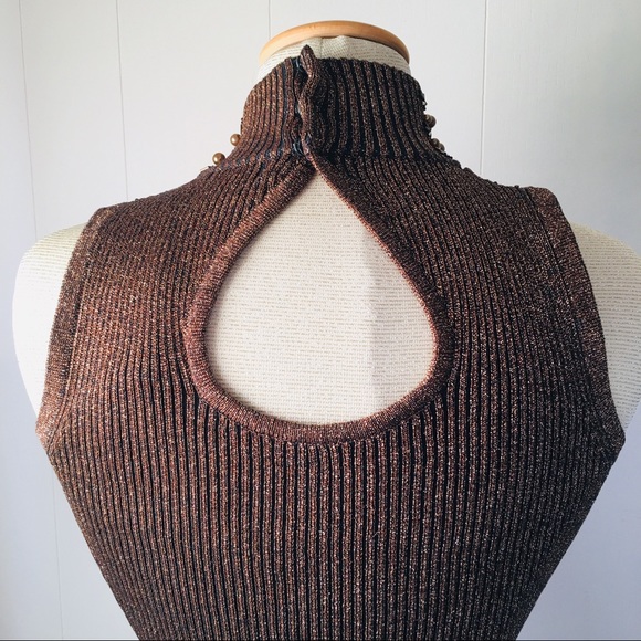 Cache Bronze Lurex Sleeveless Top - Picture 3 of 5